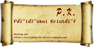 Pölöskei Kristóf névjegykártya